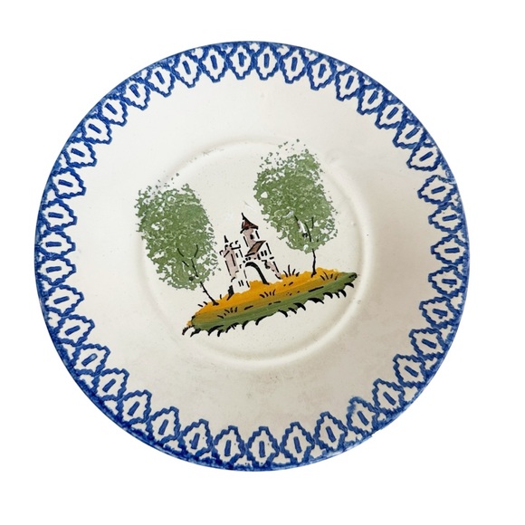 Saint Clement Luneville Other - SAINT CLEMENT Luneville Art Pottery Mug with SaucerSet of 4 Handpainted France